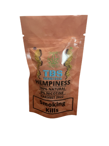 TBS Genetics Hempiness Natural Smoking Premium Mix 30 g Replacement Tobacco - 100% Nicotine Free - 100% Cannabis Legale